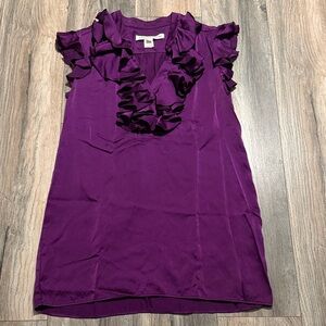 Amanda Uprichard 100%Silk Vibrant Purple  Mini Dress Made in USA